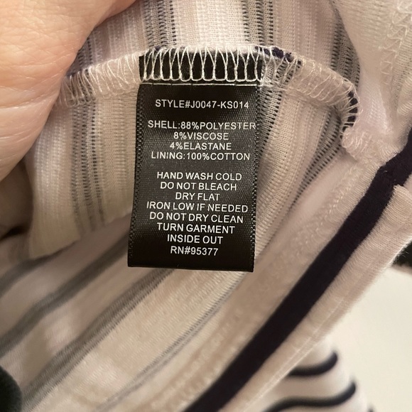 Sanctuary Prep Moto Jacket in Navy Stripe with Front Zip and Pockets - Picture 9 of 12